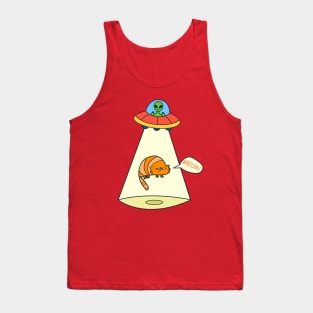 Funny Cat Stolen By Aliens Tank Top